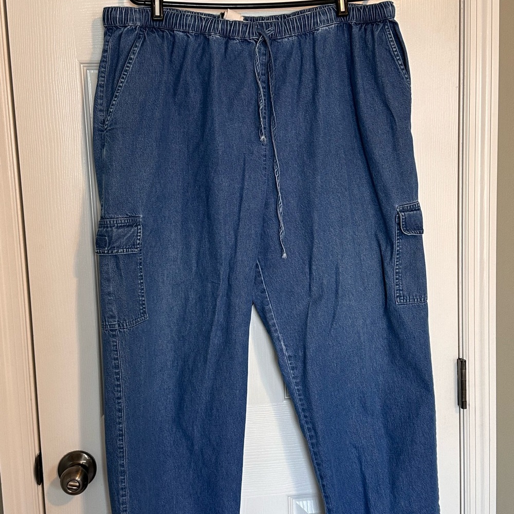 Stonebridge Casual Blue Jean Cargo Pants - Picture 3 of 4